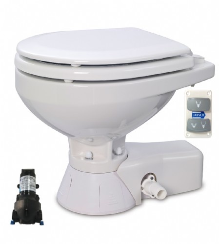 Jabsco Quiet Flush Stil Compact elektrisch toilet 24V | met spoelwaterpomp (37245-3094)