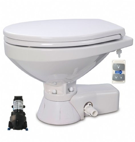Jabsco Quiet Flush Stil Regular elektrisch toilet 24V | met spoelwaterpomp (37245-4094)