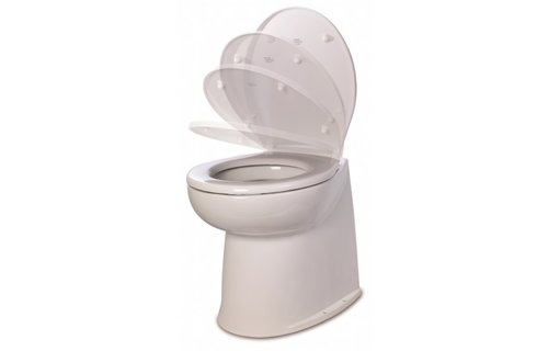 Jabsco De Luxe 17" elektrisch toilet 24V | recht met spoelwaterpomp soft closing (58240|3024)
