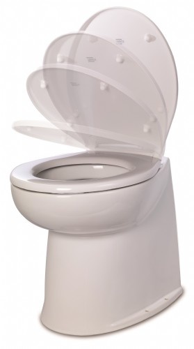 Jabsco De Luxe 17" elektrisch toilet 24V | recht met spoelwaterpomp soft closing (58240|3024)