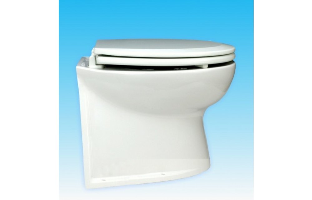 58280-1012 Jabsco De Luxe 14" elektr. toilet 12V - recht met spoelwaterpomp