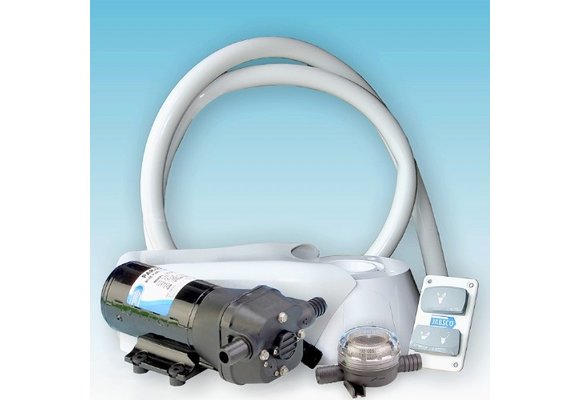 Jabsco Ombouwset Stil Elektr. Toilet 24 V met Spoelwaterpomp (37255-0094)