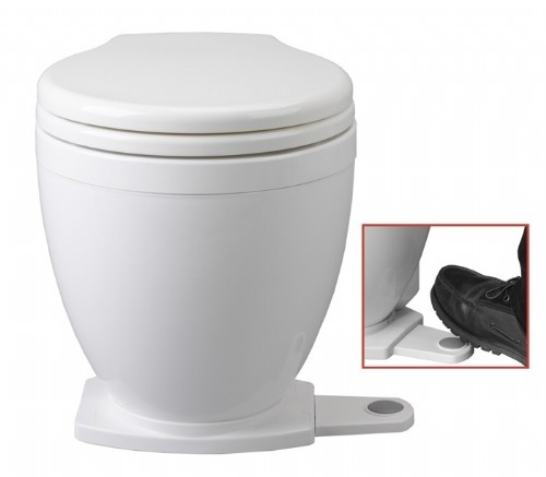 Jabsco LITE FLUSH elektrisch toilet 24V met voetschakelaar bediening (58500-0024)