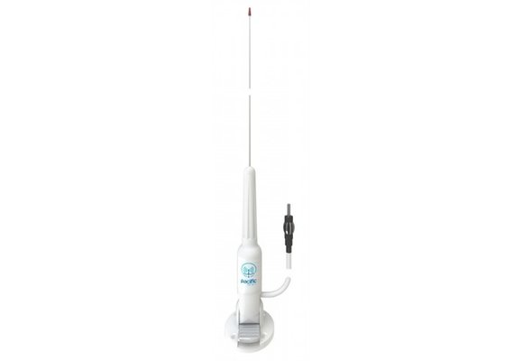 Pacific Aerials SeaMaster Classic - P6092 FM+AM 1 -0m RVS klapbare antenne+4m kabel