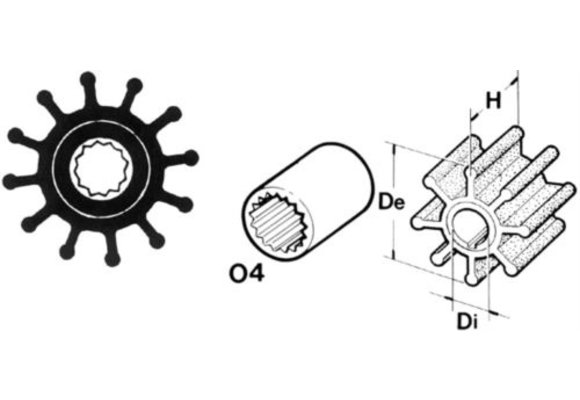 Technautic Impeller 7422 - B57xH48 -2 As 16 Kartel 12-Blads