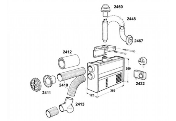 Wallas installatieset 3711 voor 1800T/2400T
