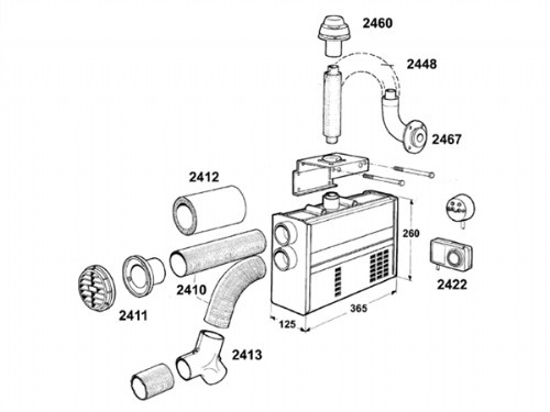 Wallas installatieset 3711 voor 1800T/2400T