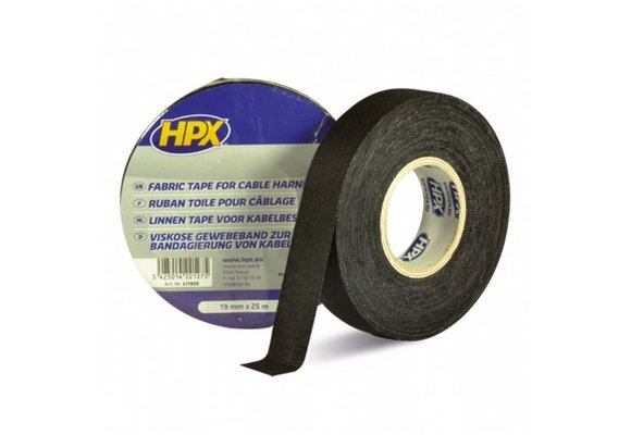 HPX Linnen tape voor kabelbescherming - zwart