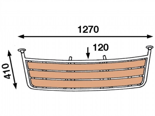 Rvs Zeilbootplatform 125x35cm PT1253530