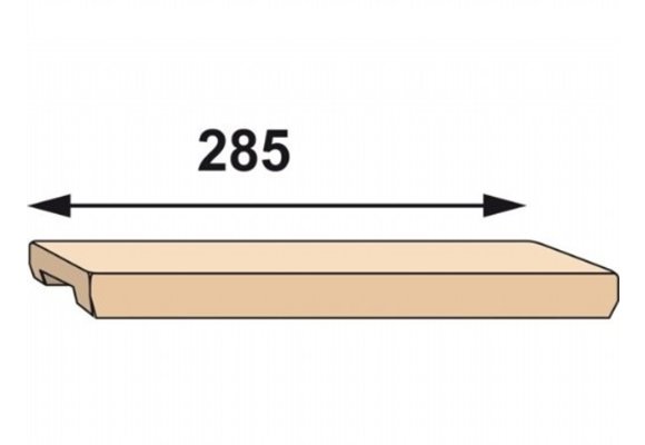 Teakhouten trede 265 mm voor BUT-serie