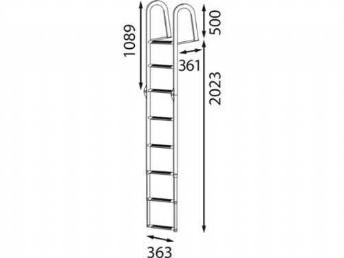 RVS zwemtrap - 8 treden - BUT60