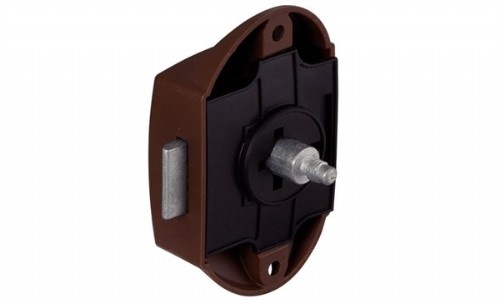 Slot - Bruin Chroom kunststof huis 75x45mm