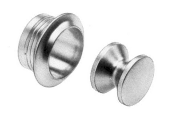 Grote knop - verchroomd messing