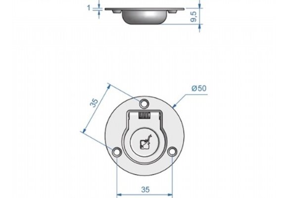 RVS ronde luikring 50 mm