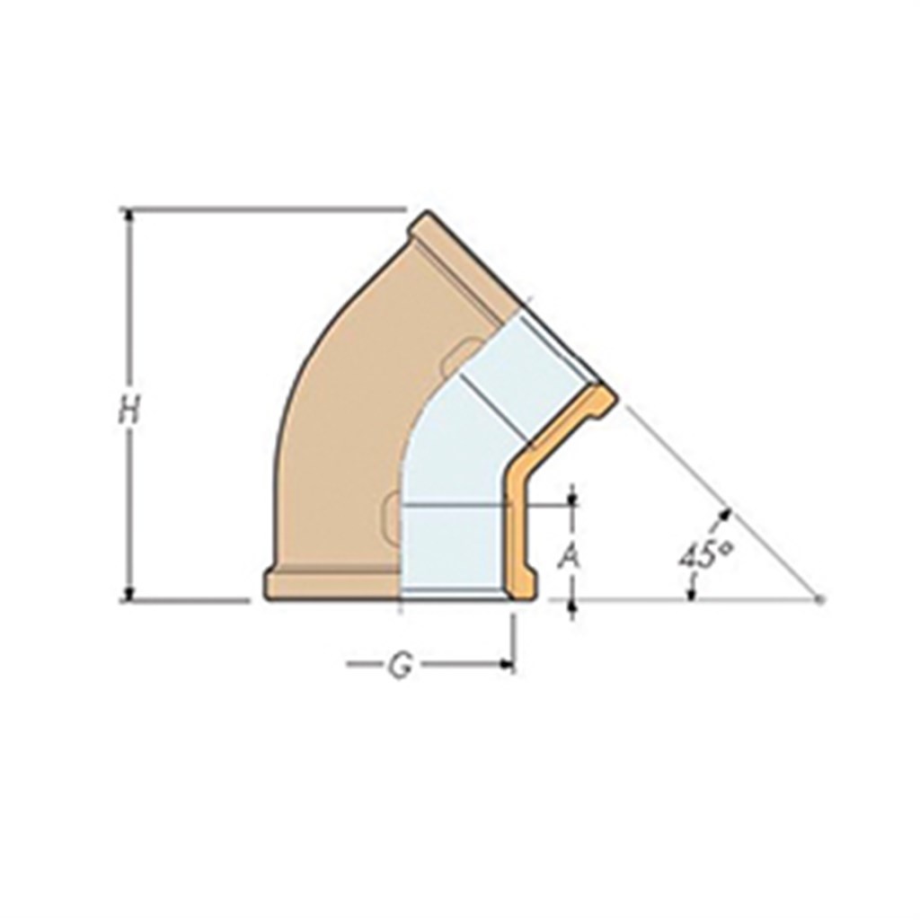 Hollex - knie 45 graden 1 1/2"