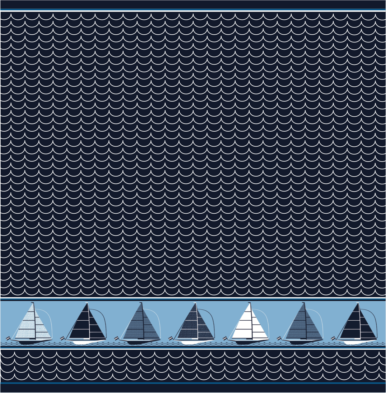 Theedoek Boot Donkerblauw