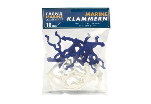Railingknijpers in polybag 5 x wit / 5 x blauw