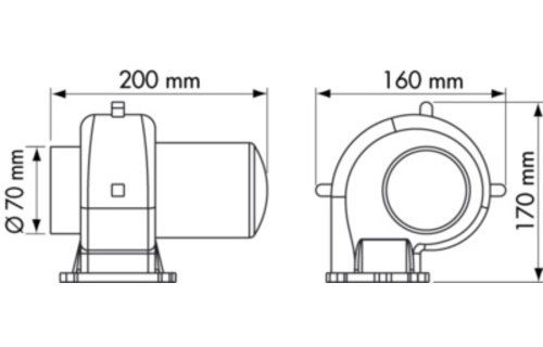 Elektrische ventilator 12V 2A 150 m³/h
