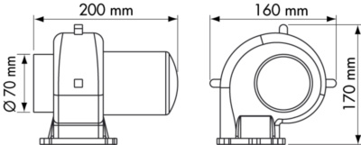 Elektrische ventilator 12V 2A 150 m³/h