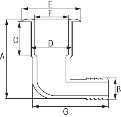 Huiddoorvoer haaks 25 mm wit