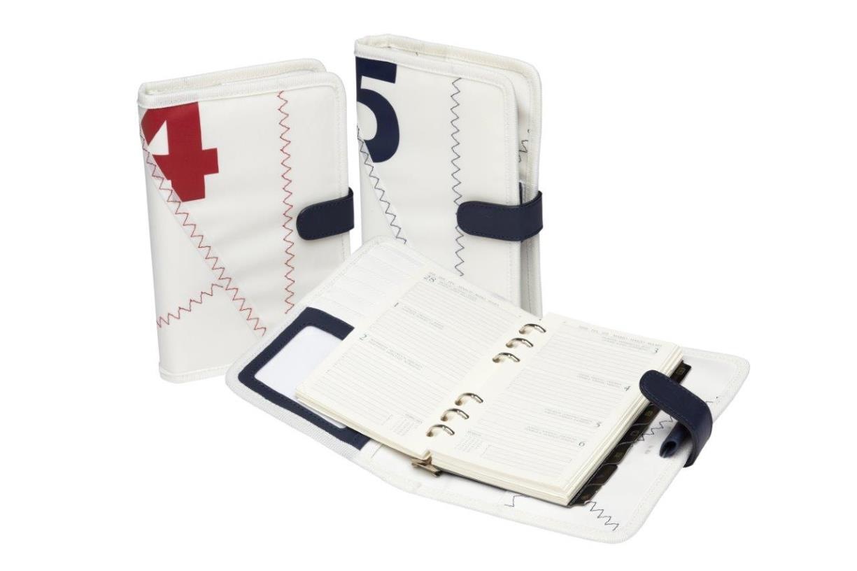 A5 organiser van zeildoek met notitieboek Sea Organiser navy