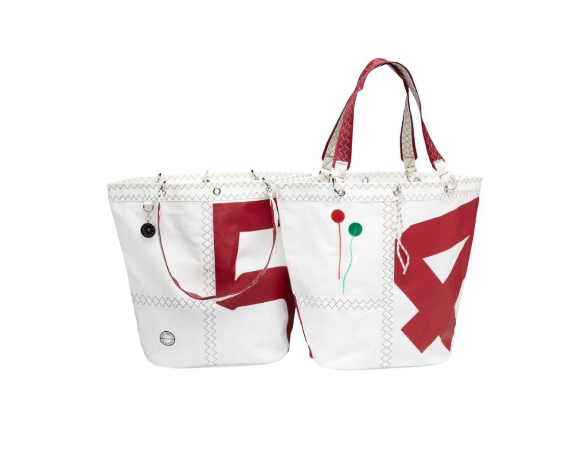 Zeildoek boodschappentas Sea Girl rood