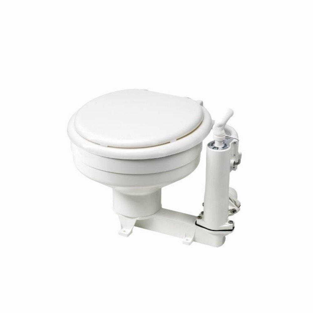 boter Ritueel Elasticiteit Handpomp toilet met bajonet sluiting, pot en bril kunststof wit - RM69 -  Boottotaal.nl
