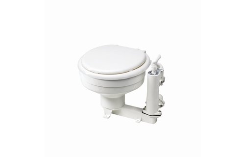 Handtoilet met bajonet sluiting, pot en bril kunststof wit