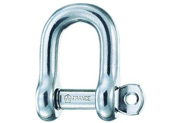 D-sluiting gevangen pin RVS 8 mm