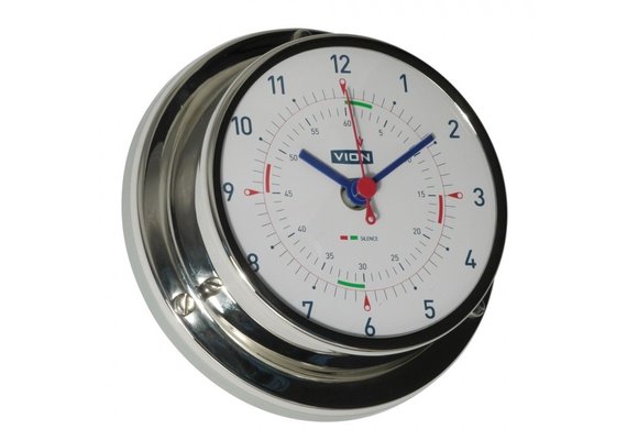 Quartz klok radiostilte Vion RVS inclusief wandophanging Ø97 mm