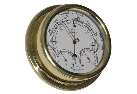 Barometer / thermometer / hygrometer Altitude messing Ø150 mm