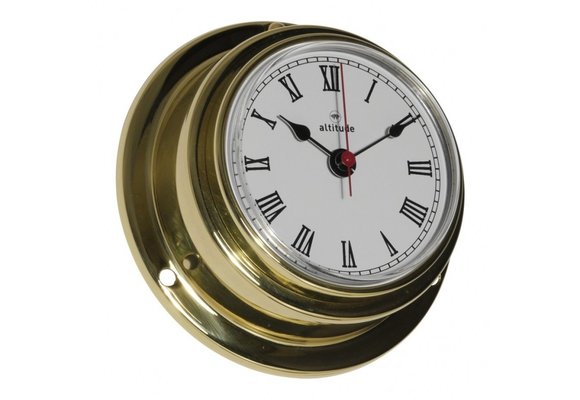 Klok quartz Altitude messing front loaded  Ø95 mm