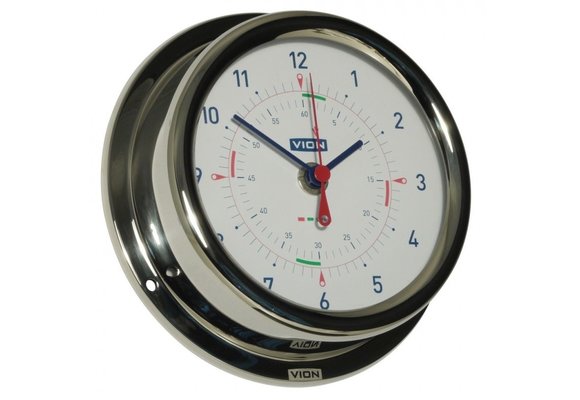 Quartz klok radiostilte Vion RVS inclusief wandophanging Ø150 mm