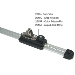 Slede met stopper voor aluminium bimini rail 25 mm