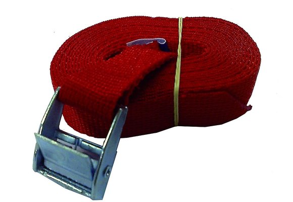 Spanband met gesp 25 mm x 3.5 meter - rood