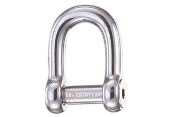 D-sluiting met inbusbout RVS 12 mm