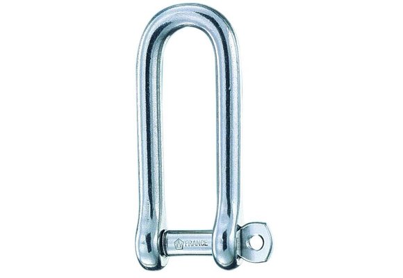 D-sluiting lang gevangen pin RVS 8 mm