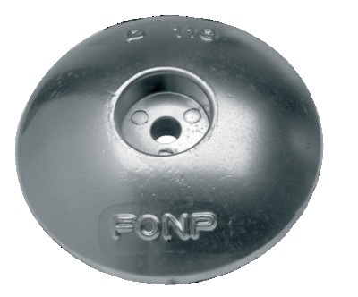 Anode zink roer/zwaard/trim tab Ø110 x 25 mm gat Ø 10 mm