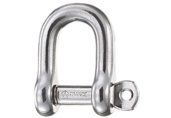 D-sluiting gevangen pin RVS 5 mm