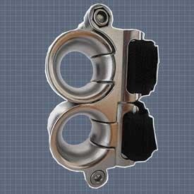 Scepter geleide oog dubbel RVS voor 25 mm paal 20 mm lijn