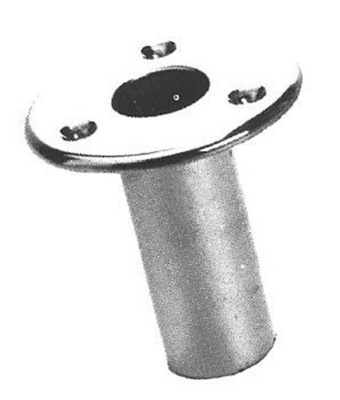 Vlaggenstokhouder D25 mm inbouw koper chroom