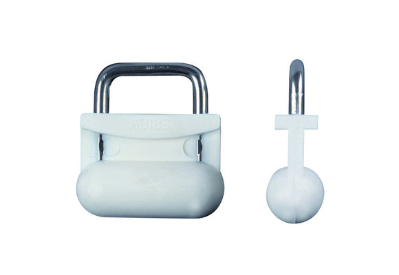 Zeilleuver internal slug nylon met RVS beugel rond 10 mm