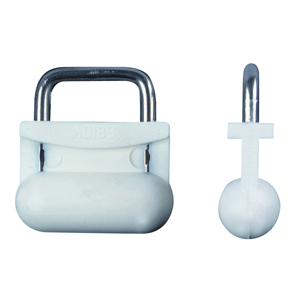 Zeilleuver internal slug nylon met RVS beugel rond 10 mm