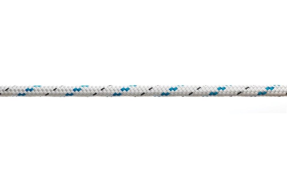 Doublebraid 8 mm wit/blauw