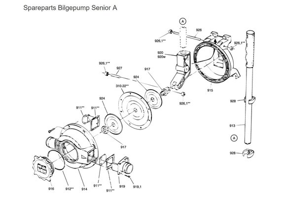 Balg voor handlenspomp Senior