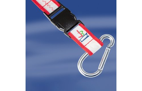 Zeildoek keycord / lanyard Sea Cord 2,5 cm rood