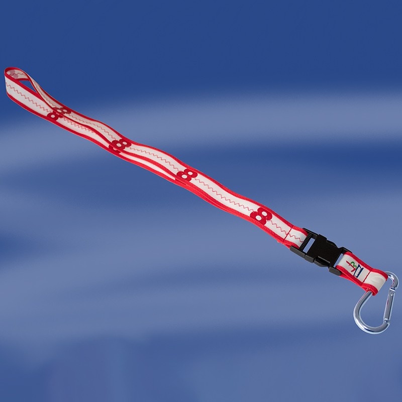 Zeildoek keycord / lanyard Sea Cord 2,5 cm rood