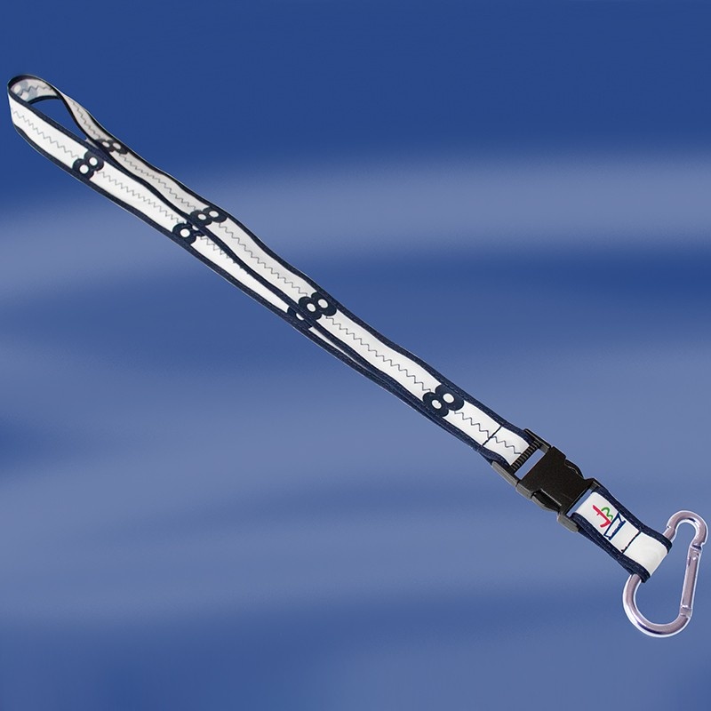 Zeildoek keycord / lanyard Sea Cord 2,5 cm navy