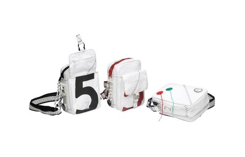 Zeildoek schoudertas compact Sea Pearl rood