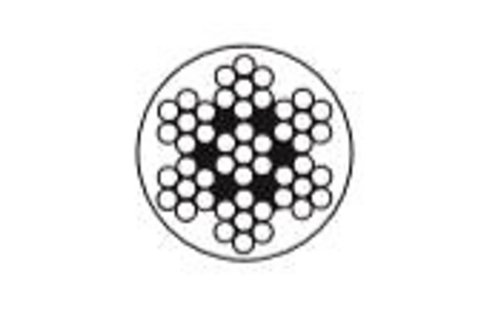 Staaldraad RVS 316, wit PVC 4/6 mm 7x7